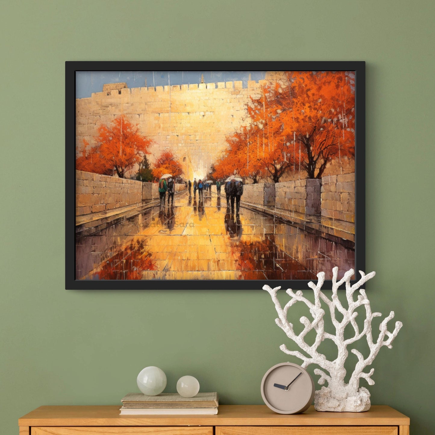 Jerusalem in the Rain Art Print