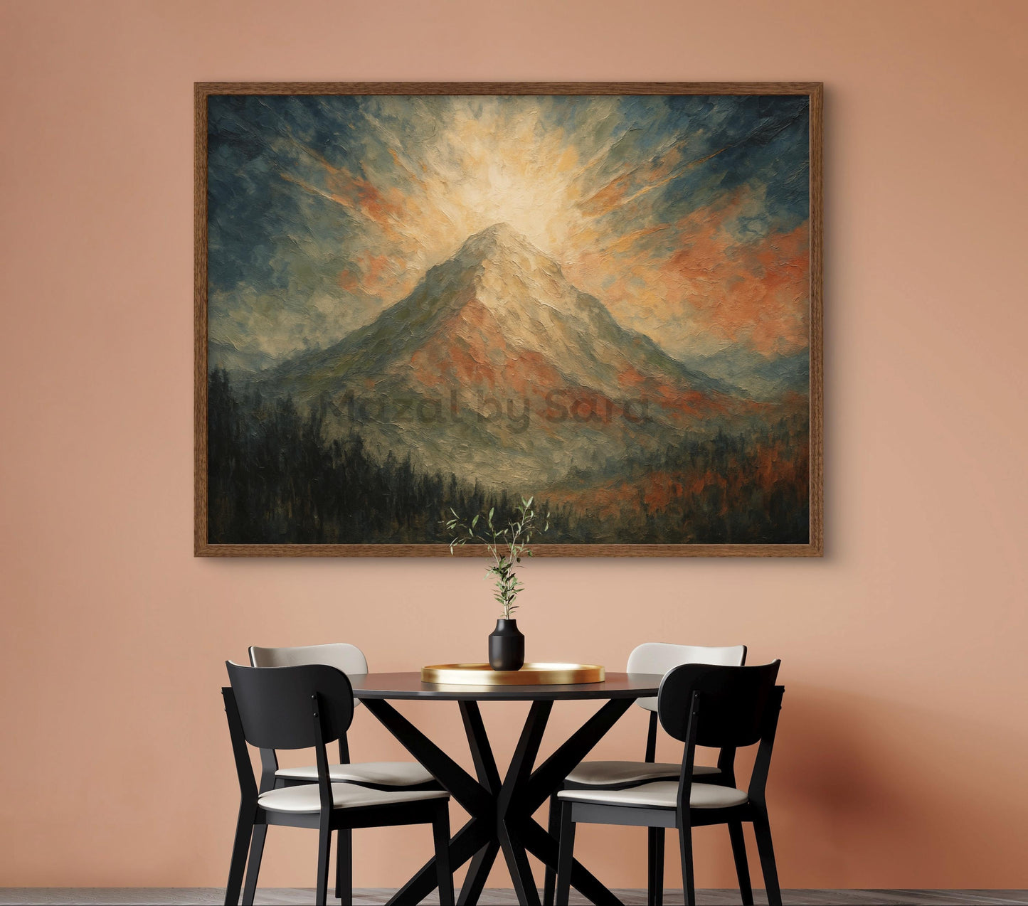 Rustic Har Sinai Torah Art Print – Jewish Mountain Painting | Mount Sinai Judaica Wall Decor | Jewish Gift for Home, Bar Mitzvah, Rabbi