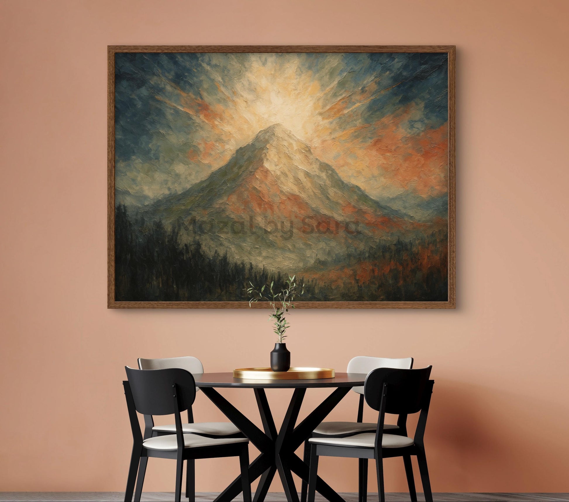 Rustic Har Sinai Torah Art Print – Jewish Mountain Painting | Mount Sinai Judaica Wall Decor | Jewish Gift for Home, Bar Mitzvah, Rabbi