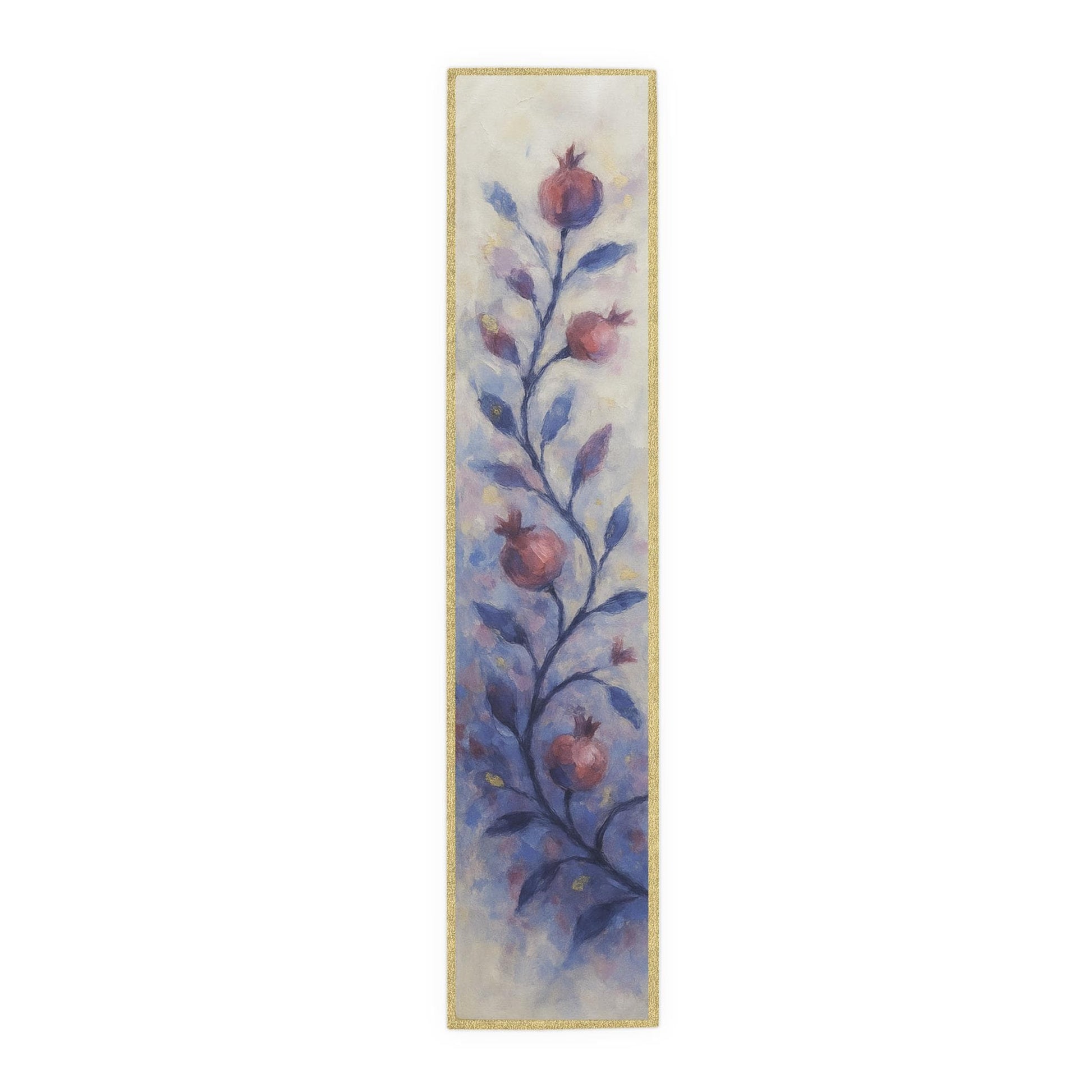 Elegant Pomegranate Rosh Hashanah Table Runner – Jewish New Year Table Decor
