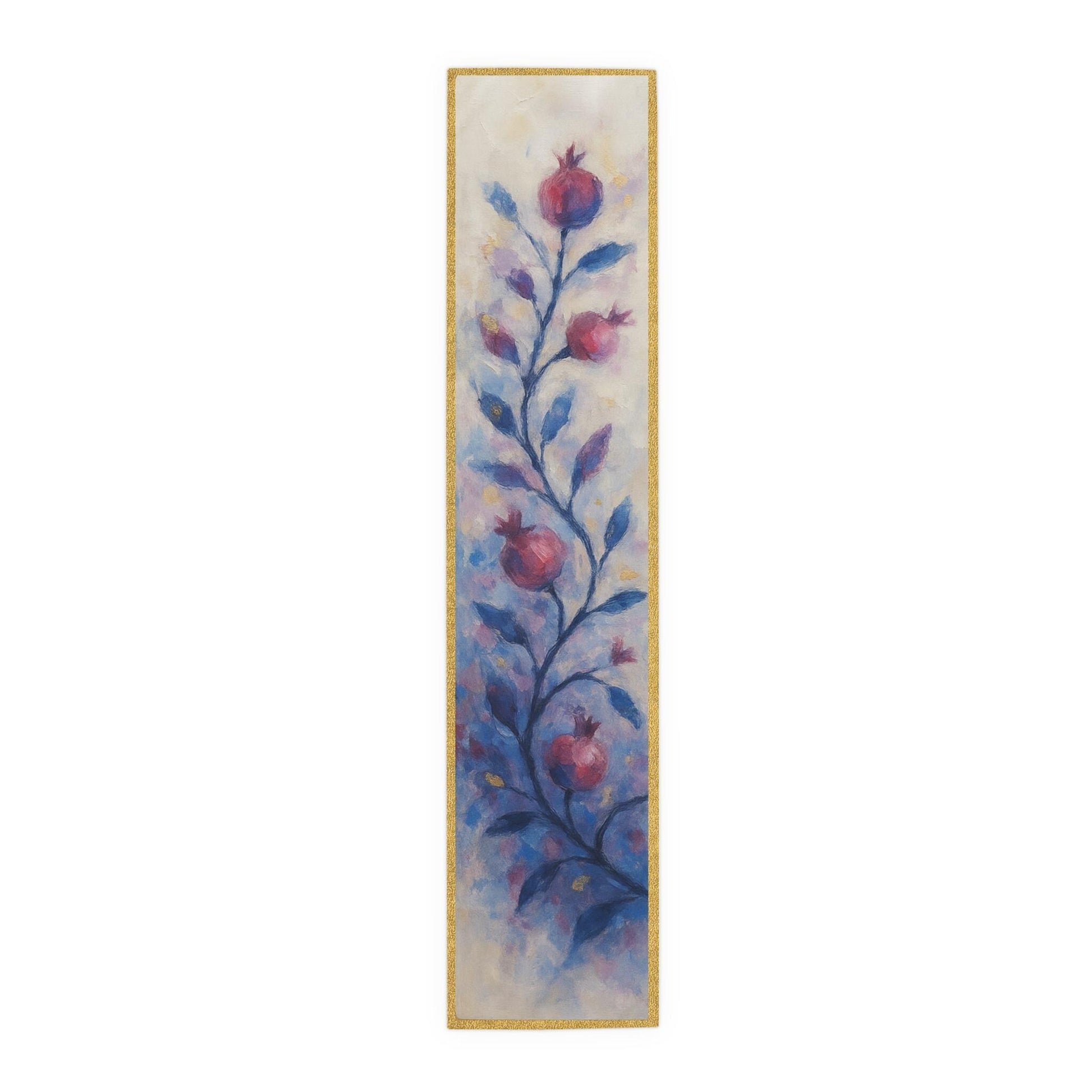 Elegant Pomegranate Rosh Hashanah Table Runner – Jewish New Year Table Decor