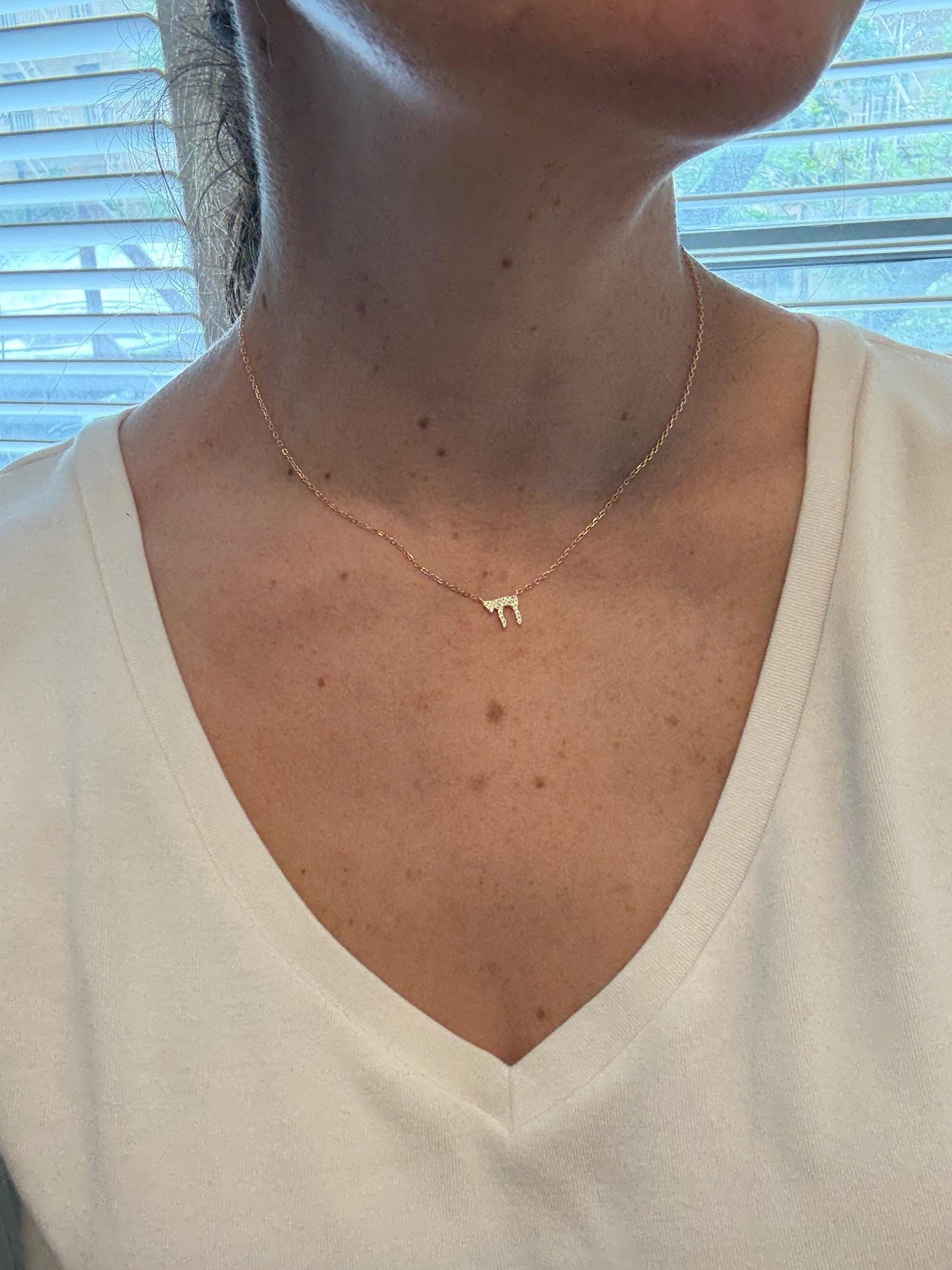 Tiny chai Necklace – gold jewish chain- bat mitzvah gift - Jewish girl - Judaica gift - Jewish jewelry