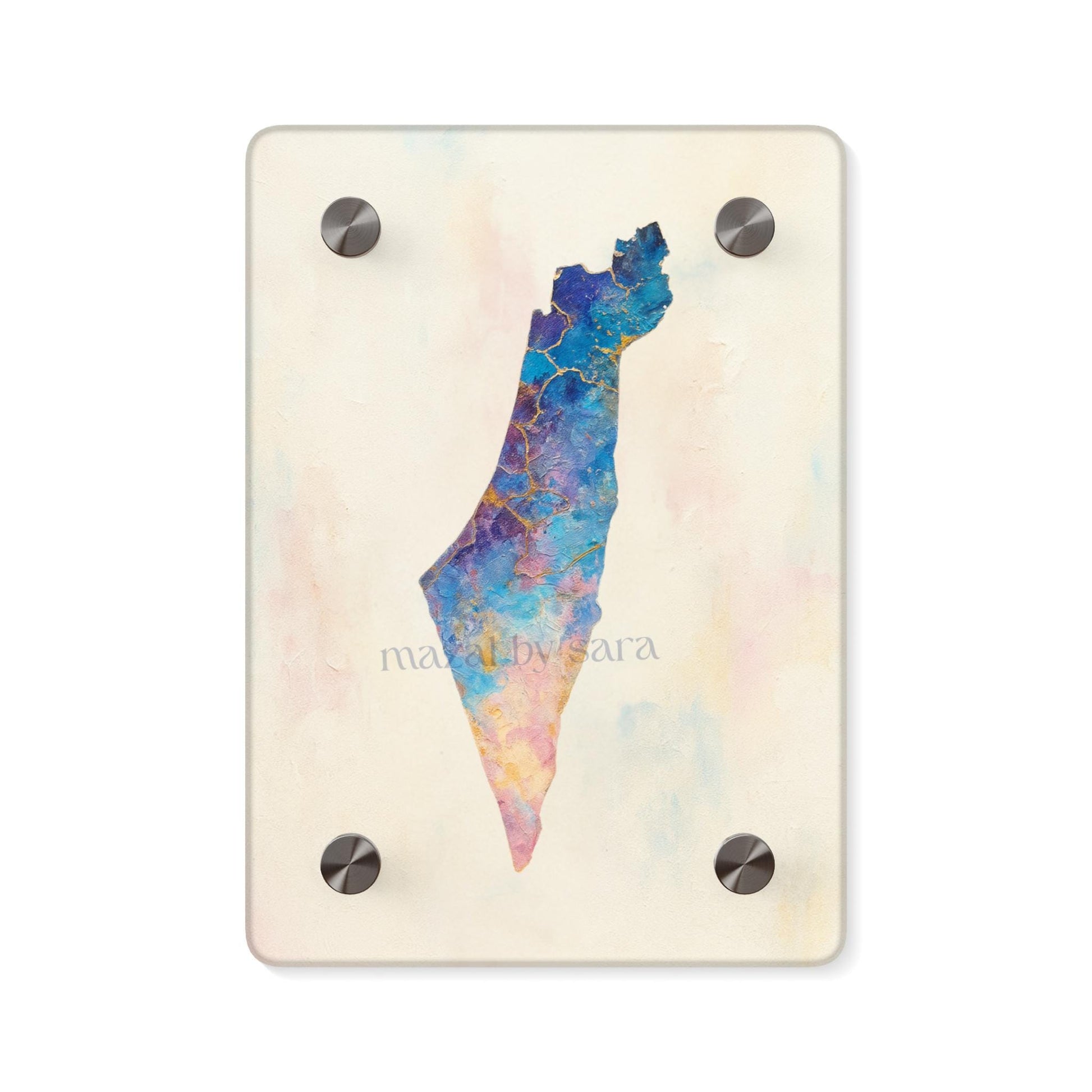Israel Map Acrylic Wall Art Panel, Jewish Home Decor, Holy Land Wall Hanging, Travel Gift, Israel Independence Day Decor, Jewish Wall Decor