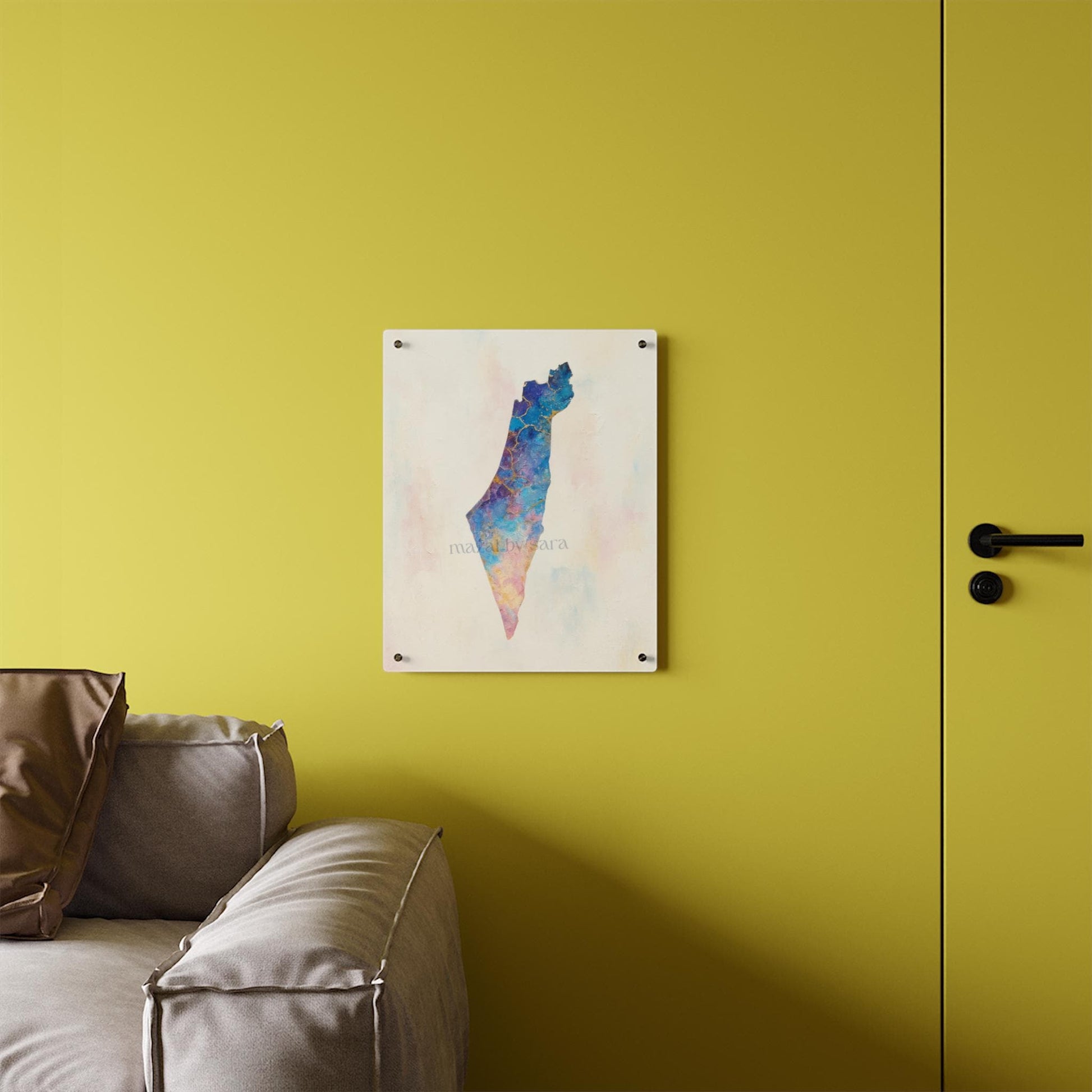 Israel Map Acrylic Wall Art Panel, Jewish Home Decor, Holy Land Wall Hanging, Travel Gift, Israel Independence Day Decor, Jewish Wall Decor