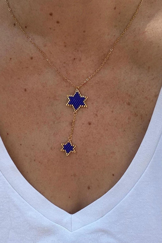 Double Star of David Necklace – Handmade Jewish Beaded Jewelry