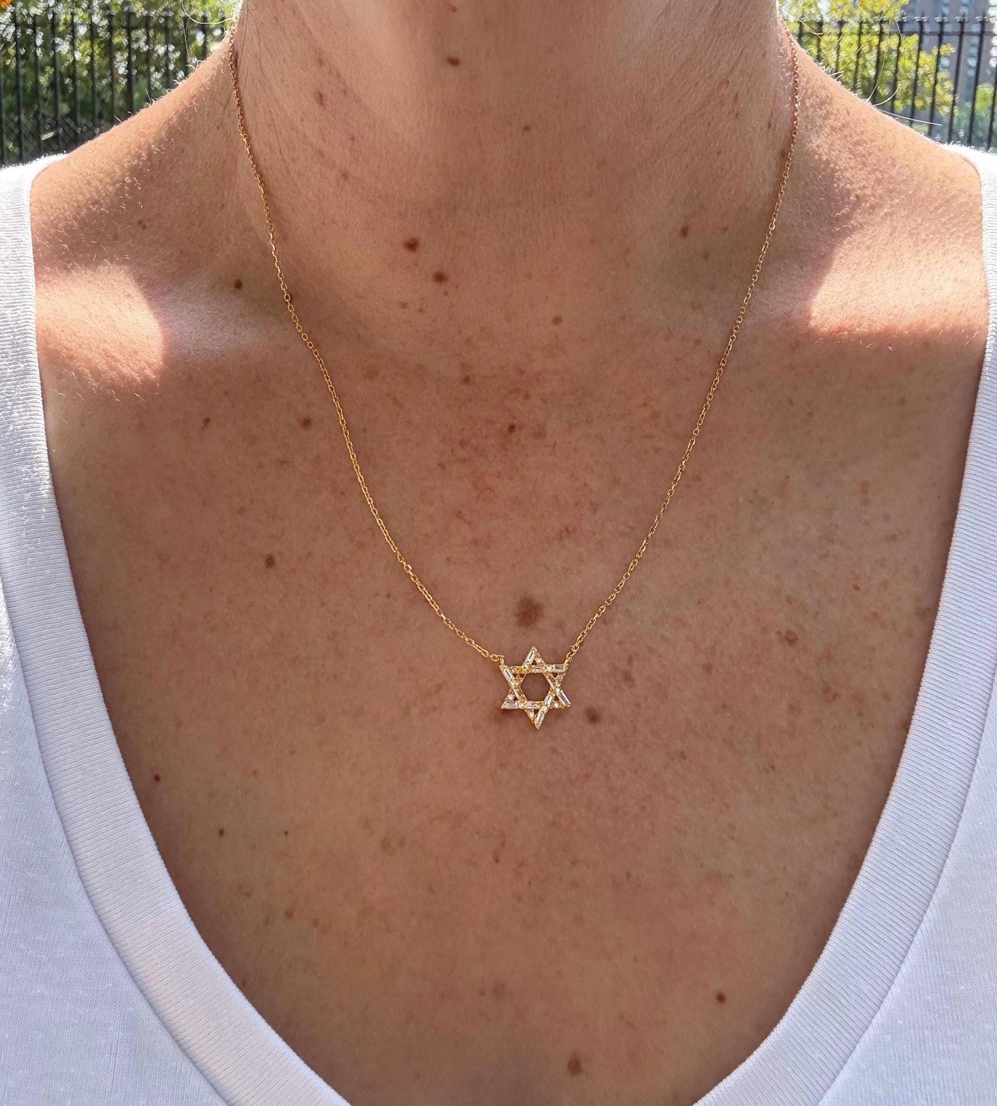 Crystal Star of David Necklace