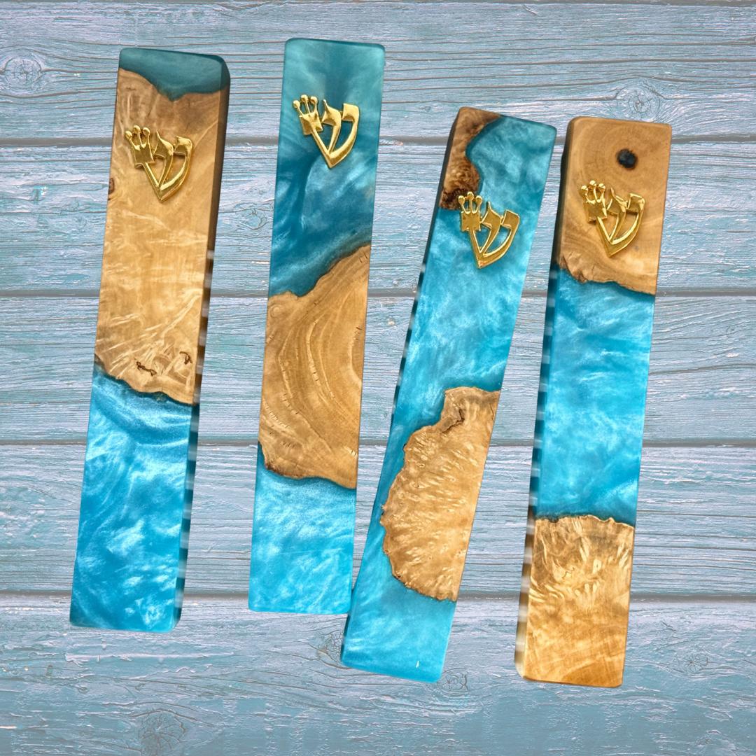 Handmade Mezuzah Case Olive Wood Mezuzah Jewish Door Decor Judaica Gift 8 Inch Mezuzah for Home or Wedding Modern Jewish Gift