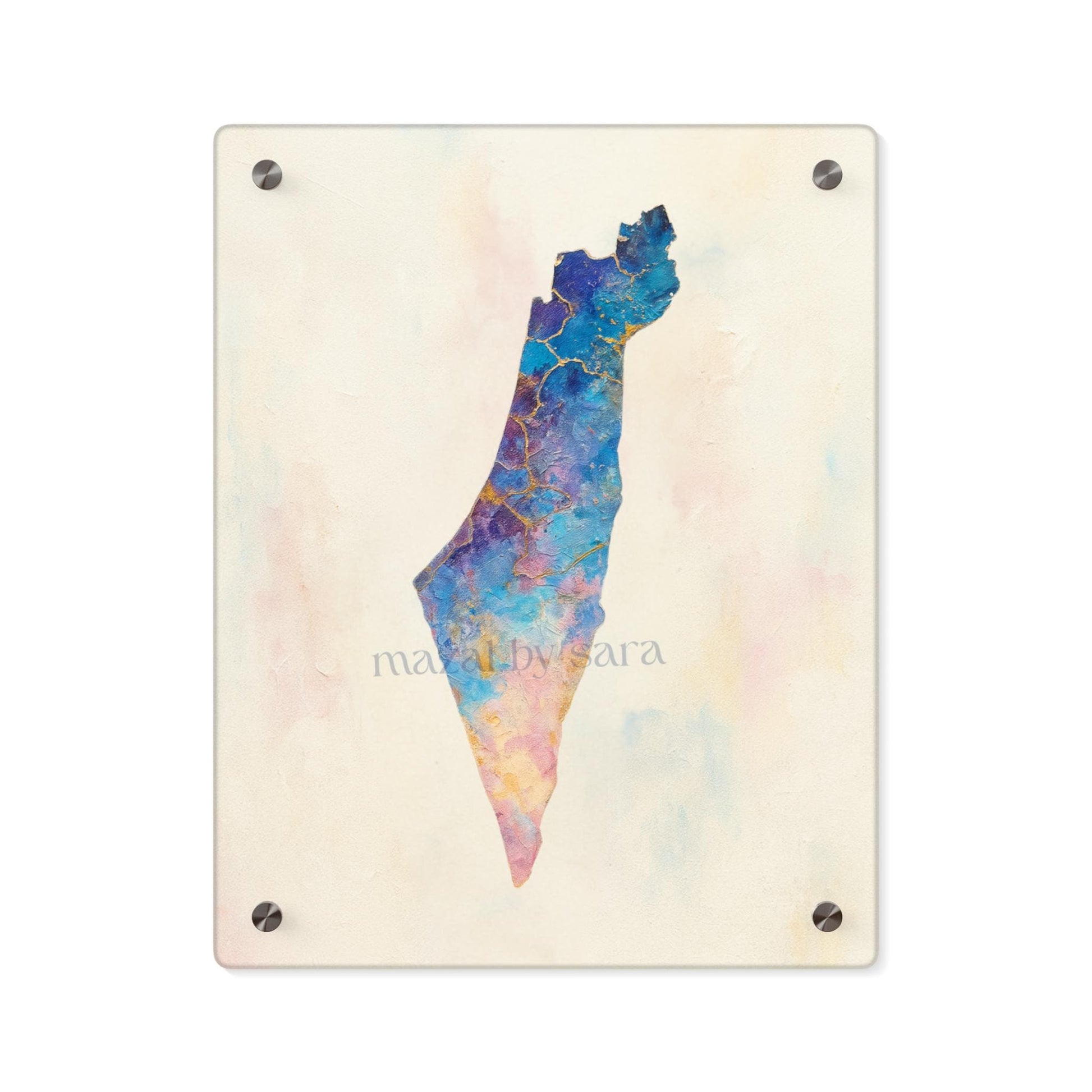 Israel Map Acrylic Wall Art Panel, Jewish Home Decor, Holy Land Wall Hanging, Travel Gift, Israel Independence Day Decor, Jewish Wall Decor