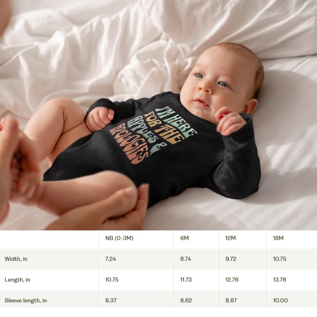 Rosh Hashanah Infant Long Sleeve Bodysuit | Im Here for the Apples and Apologies | Playful Design | shana tova shirt