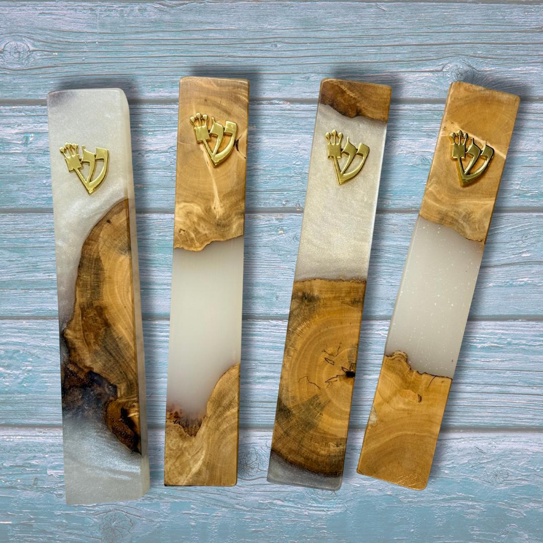 Handmade Mezuzah Case Olive Wood Mezuzah Jewish Door Decor Judaica Gift 8 Inch Mezuzah for Home or Wedding Modern Jewish Gift