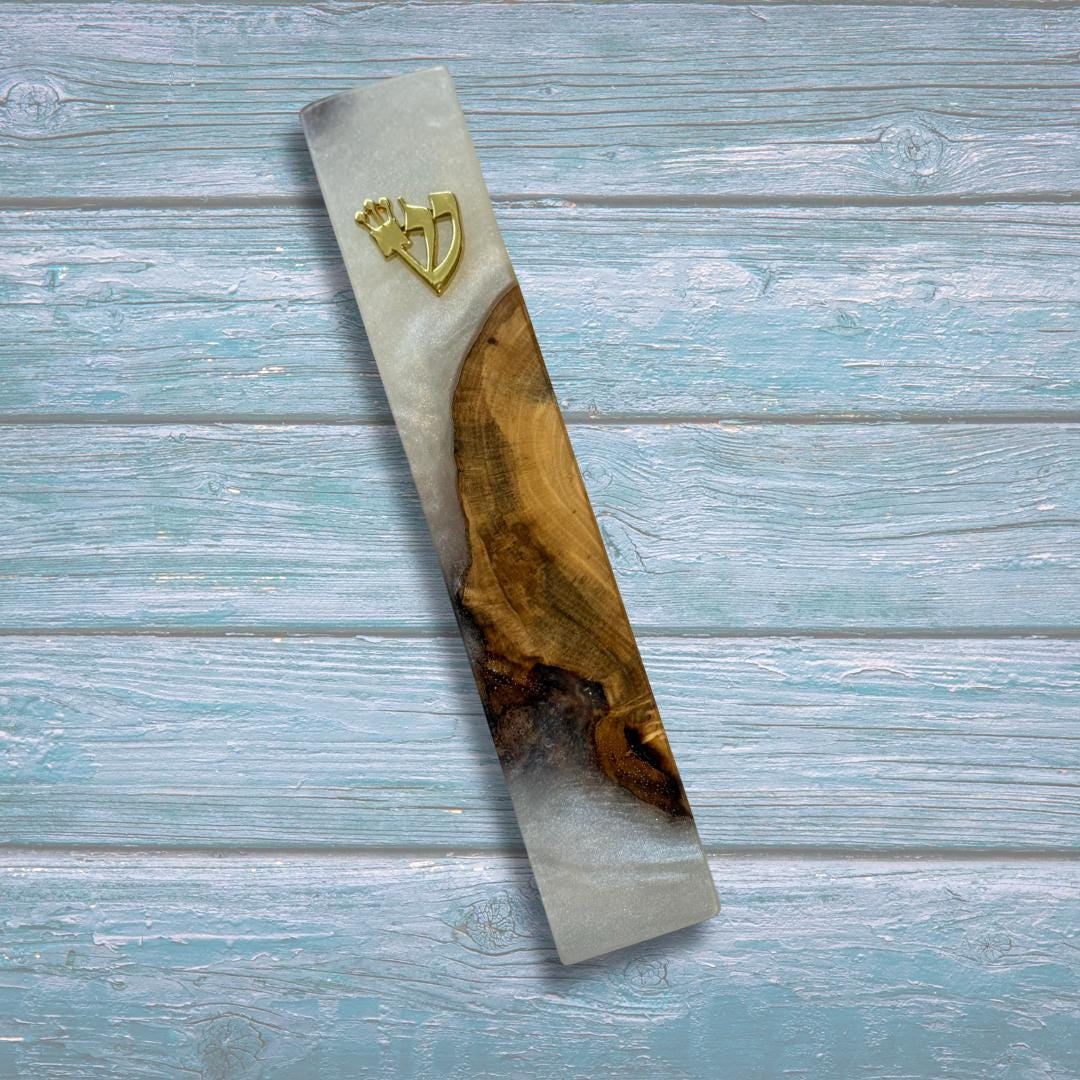 Handmade Mezuzah Case Olive Wood Mezuzah Jewish Door Decor Judaica Gift 8 Inch Mezuzah for Home or Wedding Modern Jewish Gift