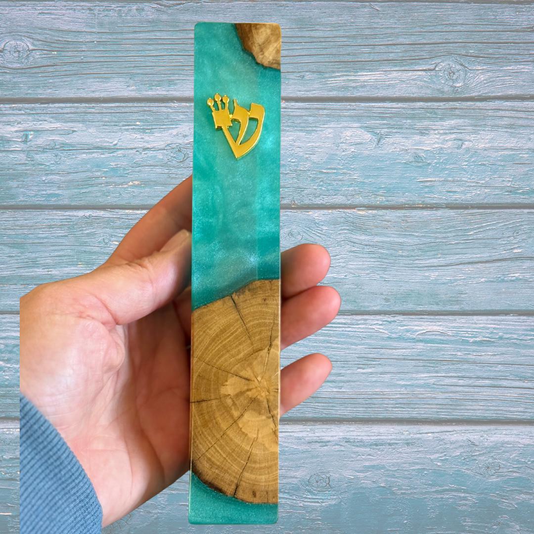 Handmade Mezuzah Case Olive Wood Mezuzah Jewish Door Decor Judaica Gift 8 Inch Mezuzah for Home or Wedding Modern Jewish Gift