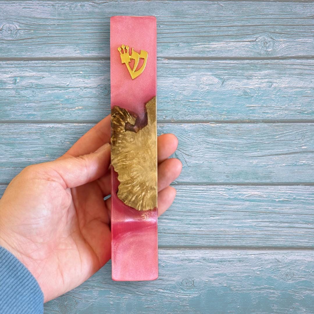 Handmade Mezuzah Case Olive Wood Mezuzah Jewish Door Decor Judaica Gift 8 Inch Mezuzah for Home or Wedding Modern Jewish Gift