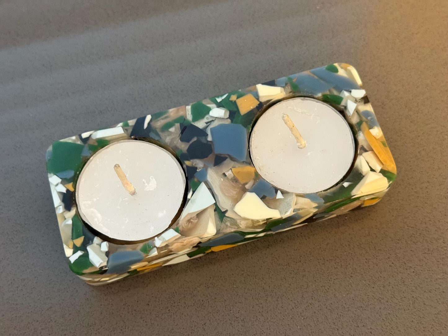 Handmade Resin Candle Holders – Tea Light Holders with Shells – Judaica, Shabbat & Holiday Home Décor