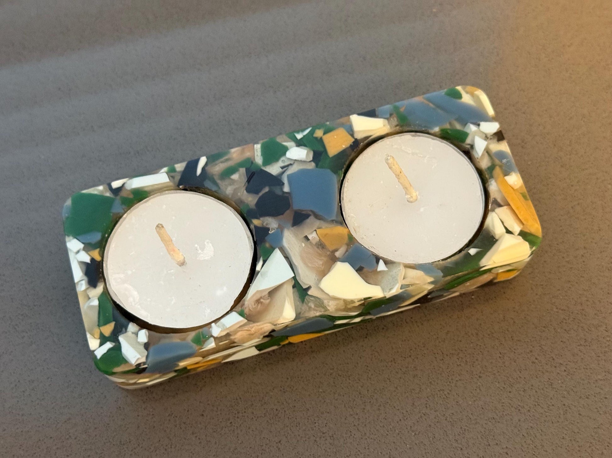 Handmade Resin Candle Holders – Tea Light Holders with Shells – Judaica, Shabbat & Holiday Home Décor