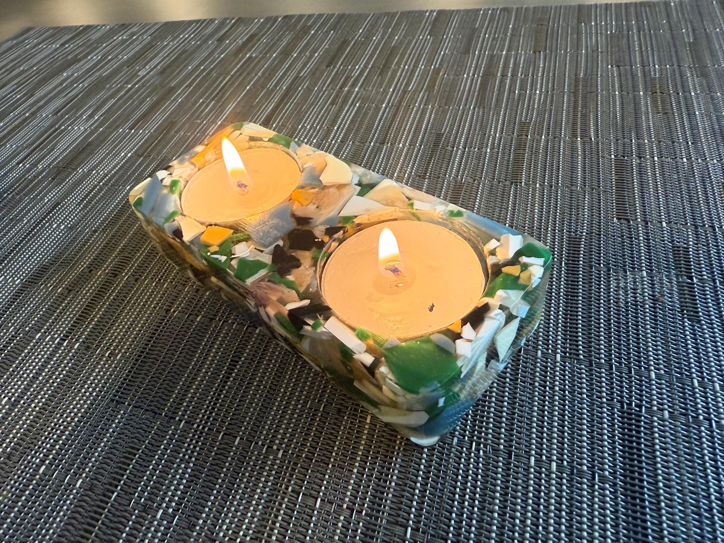 Handmade Resin Candle Holders – Tea Light Holders with Shells – Judaica, Shabbat & Holiday Home Décor
