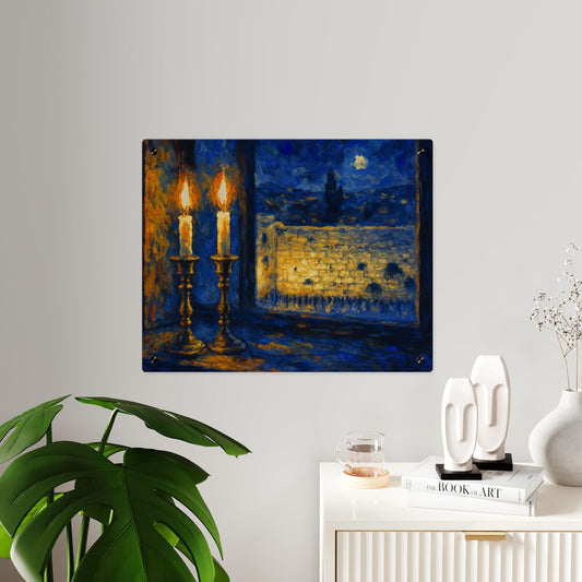 Kotel at night- Jerusalem archway- Shabbat Candles