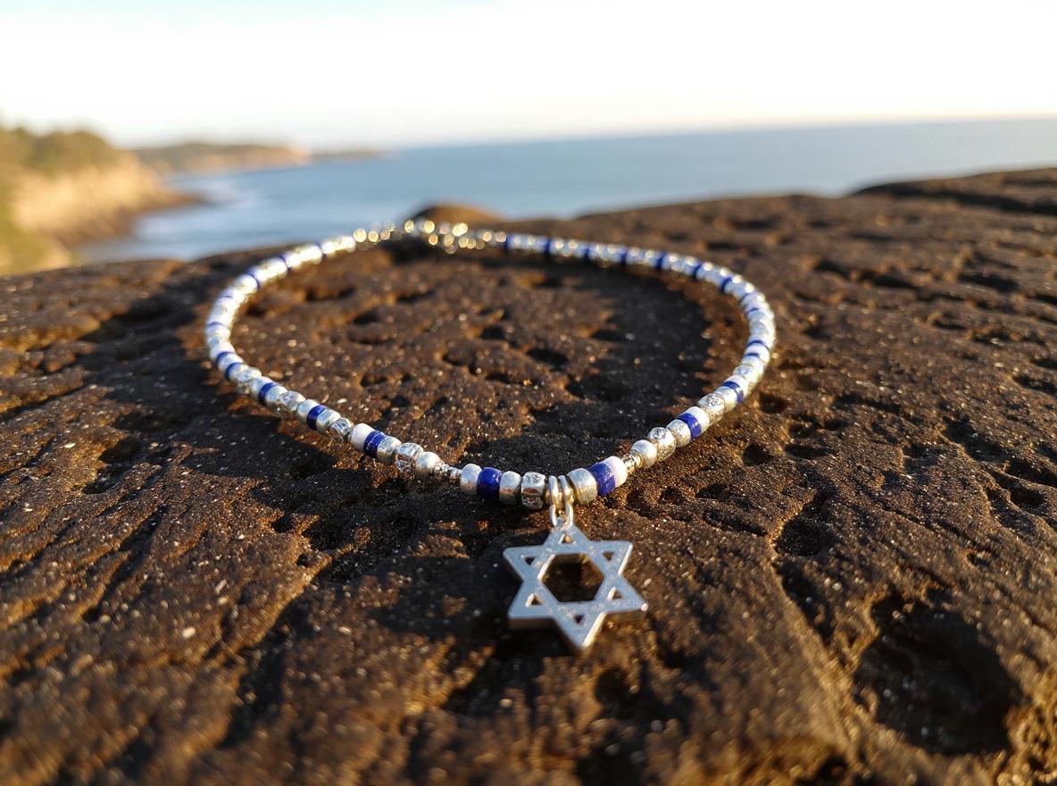 Beaded Star of David Necklace – Dainty Jewish Jewelry, Handmade Judaica Gift, Elegant Beaded Necklace for Women and Teens, Bat Mitzvah Gift