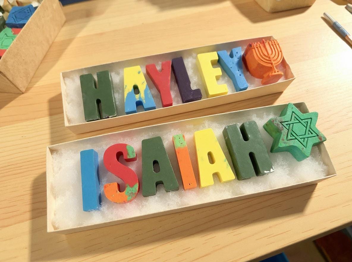 Personalized Name Crayons – The Perfect Gift for Chanukkah, Birthdays, and More!
