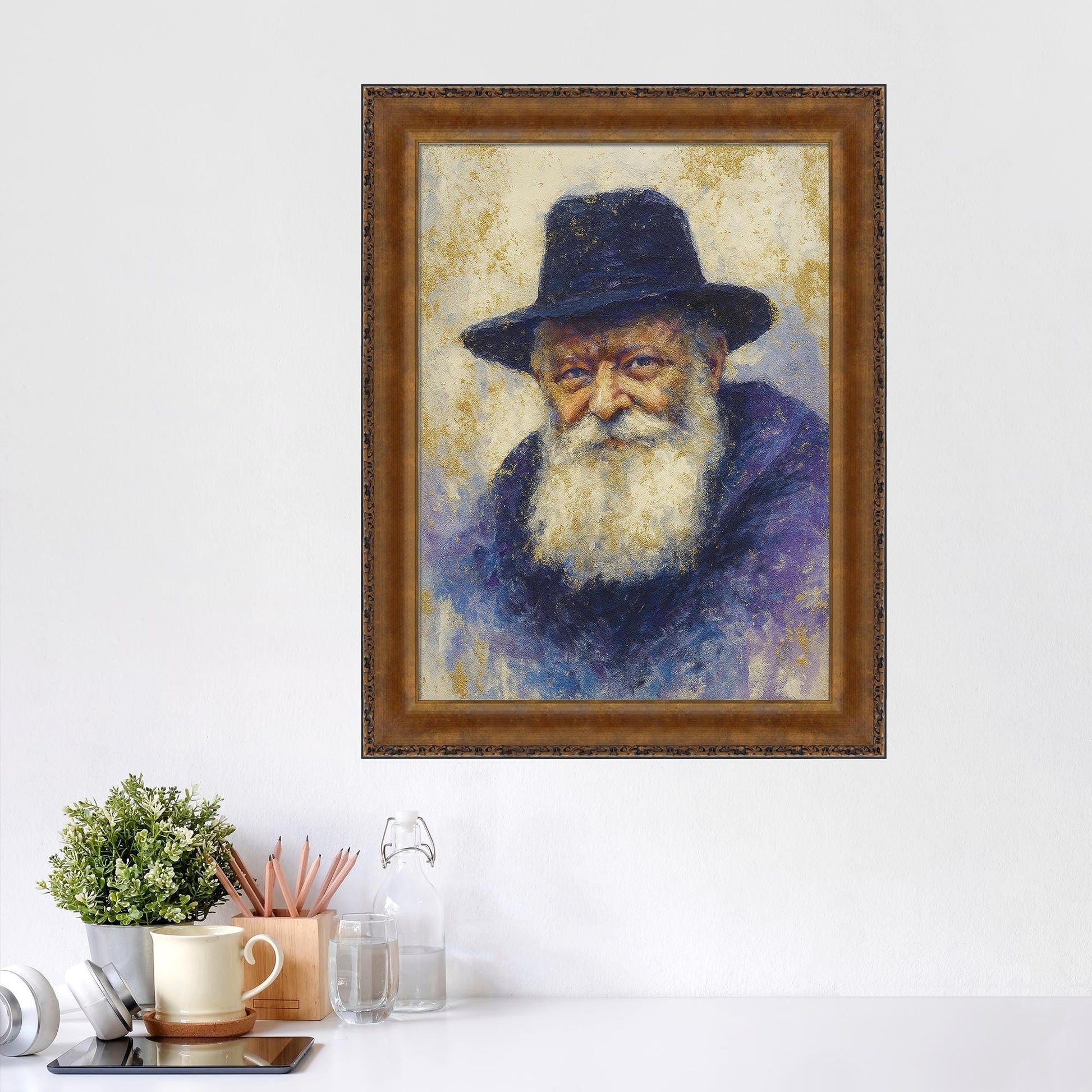 Lubavitcher Rebbe Painting – Chabad Jewish Wall Art