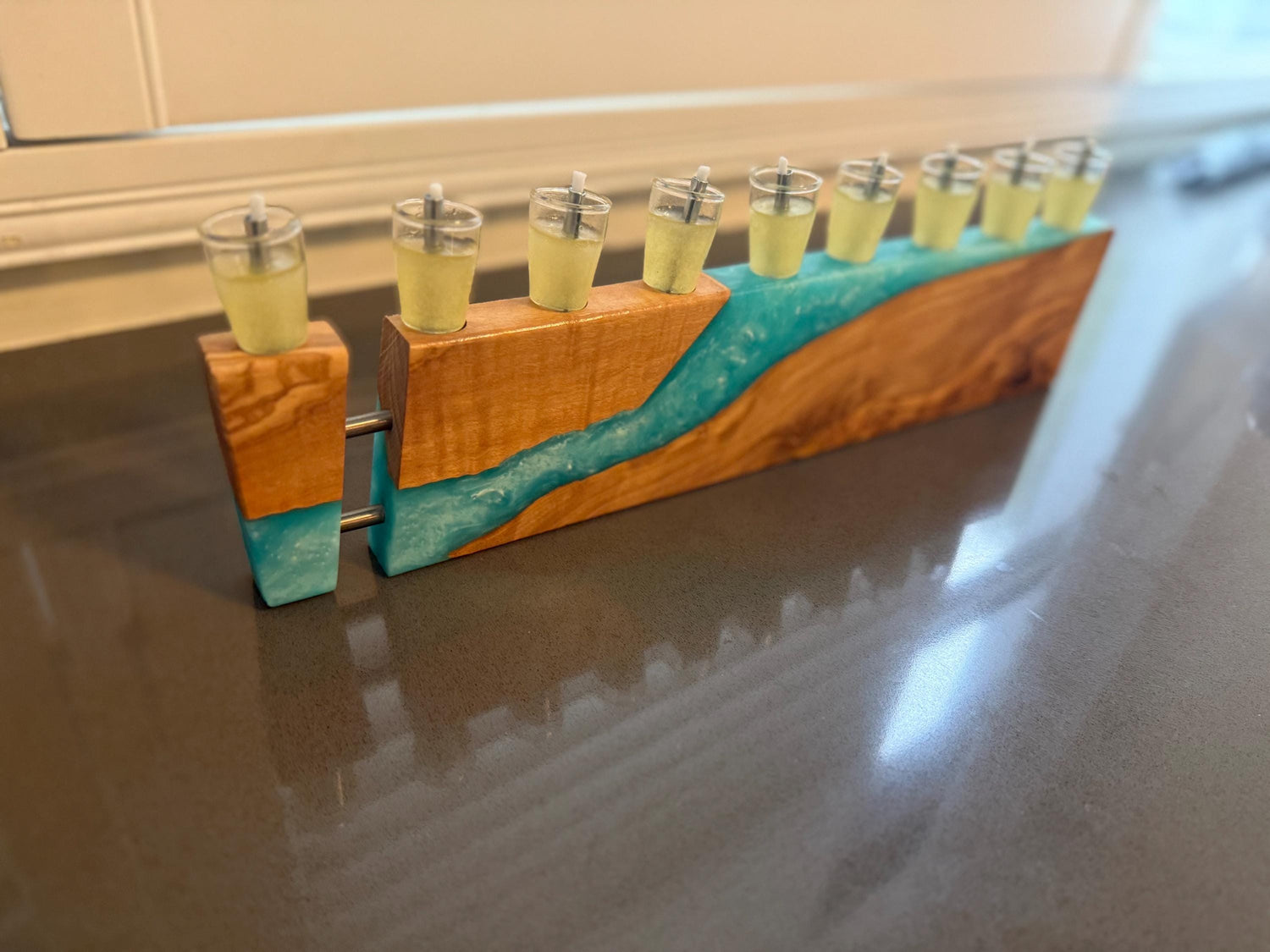 Handcrafted Olive Wood Menorah