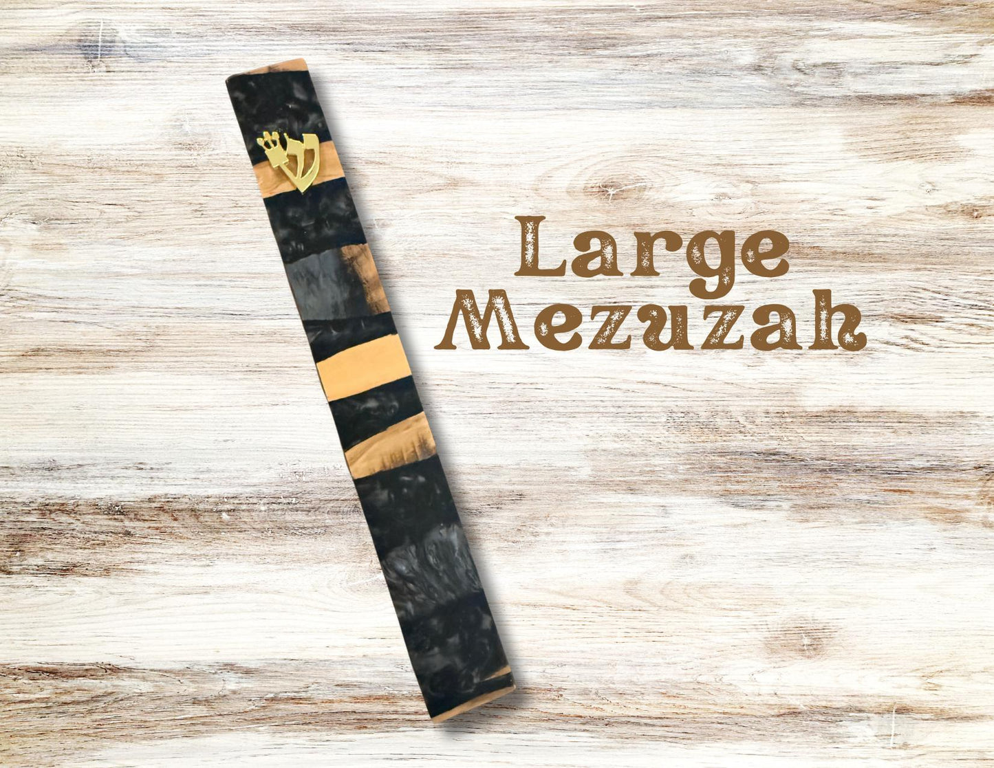 Judaica Mezuzah Case – Resin and Olive Wood – Ideal for Jewish Weddings & New Homes