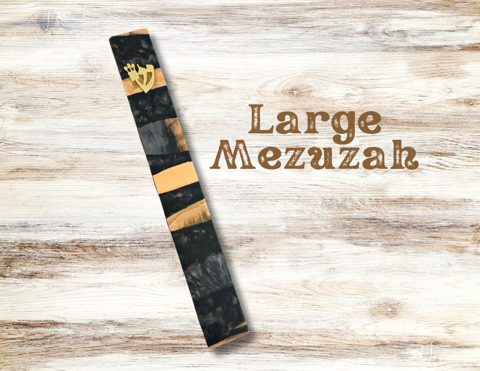 Judaica Mezuzah Case – Resin and Olive Wood – Ideal for Jewish Weddings & New Homes