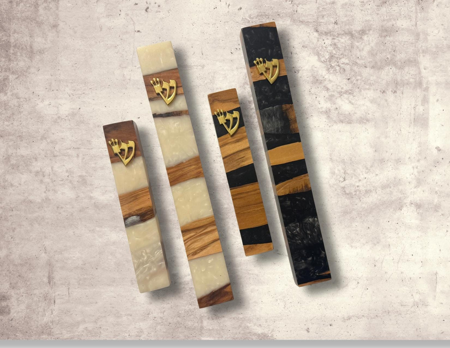 Judaica Mezuzah Case – Resin and Olive Wood – Ideal for Jewish Weddings & New Homes