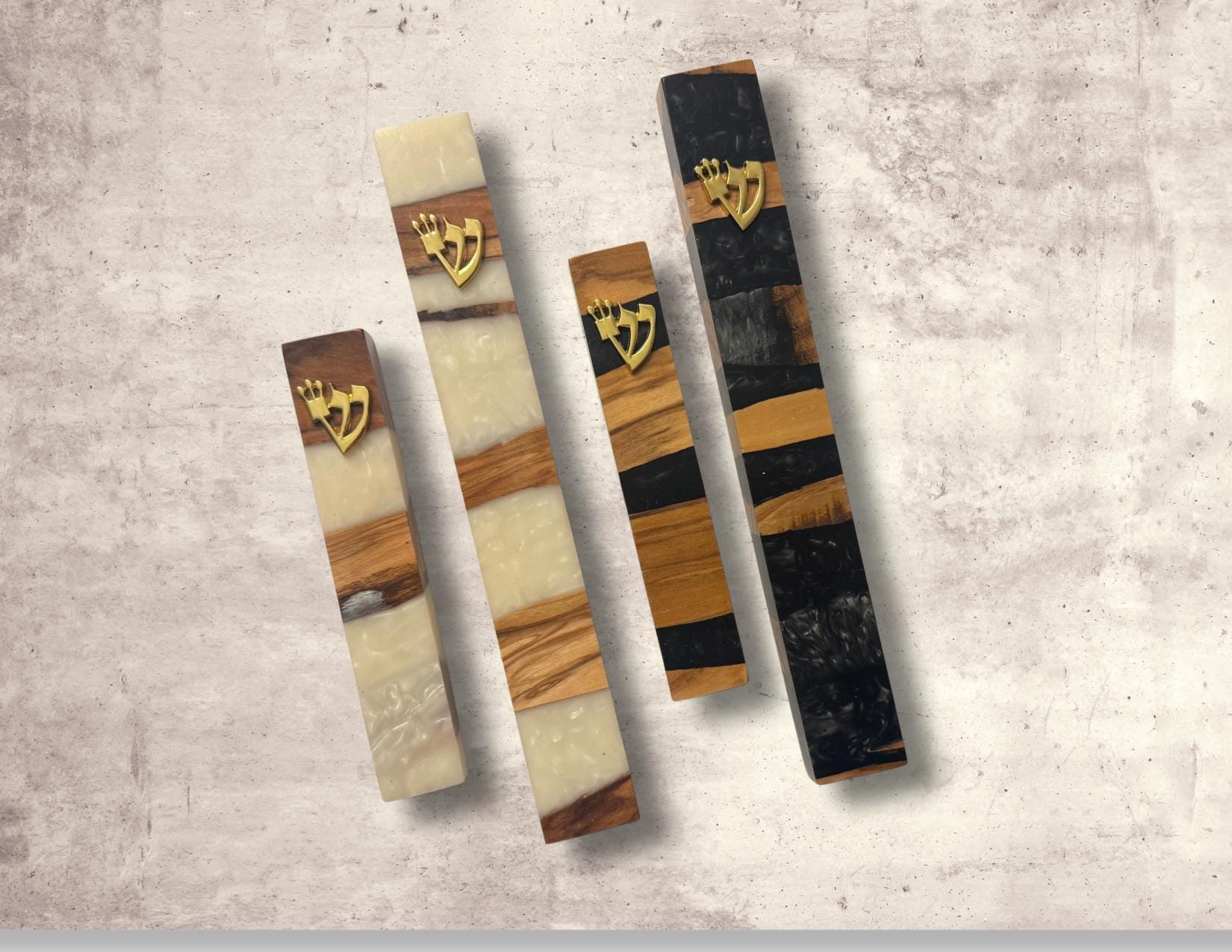 Judaica Mezuzah Case – Resin and Olive Wood – Ideal for Jewish Weddings & New Homes