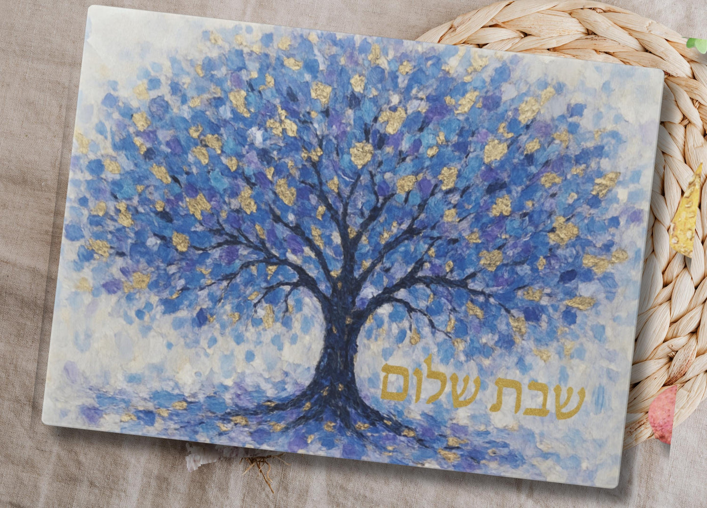 Shabbat Shalom Glass Challah Board – Tempered Glass Judaica Cutting Board, Modern Shabbos Gift, Jewish Home Decor, Jewish wedding