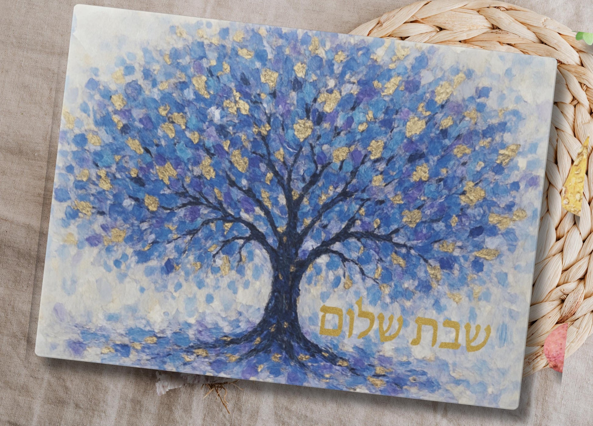 Shabbat Shalom Glass Challah Board – Tempered Glass Judaica Cutting Board, Modern Shabbos Gift, Jewish Home Decor, Jewish wedding