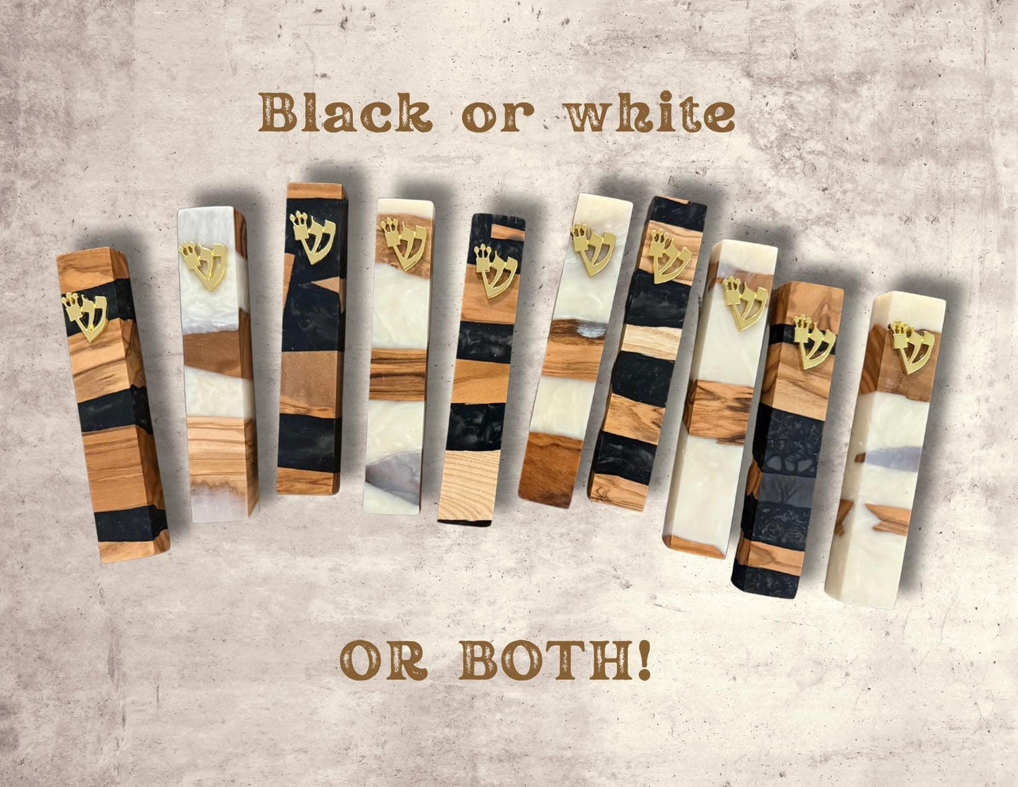 Judaica Mezuzah Case – Resin and Olive Wood – Ideal for Jewish Weddings & New Homes