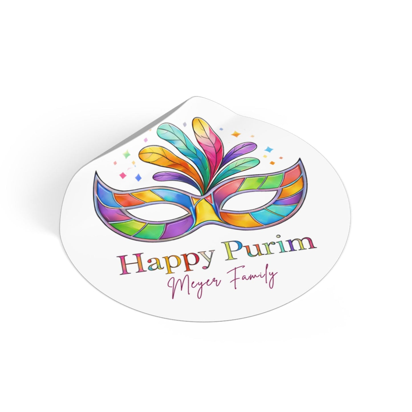 Personalized Happy Purim Stickers, Glossy Purim Labels, Mishloach Manot Stickers, Custom Jewish Gift Stickers