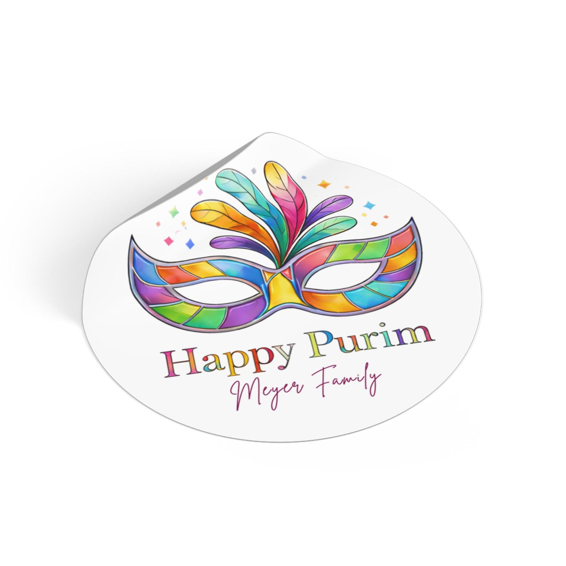 Personalized Happy Purim Stickers, Glossy Purim Labels, Mishloach Manot Stickers, Custom Jewish Gift Stickers