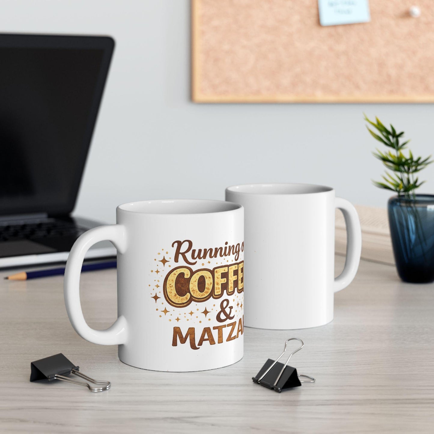 Running on Coffee and Matzah /Funny Passover Coffee Mug