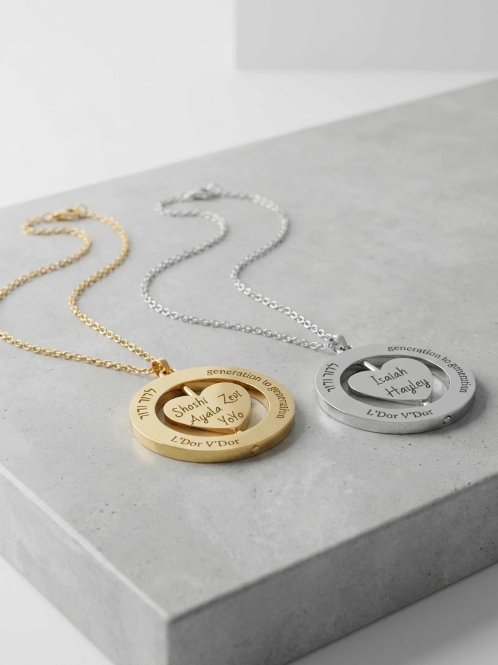 Personalized Hebrew ima Heart Necklace, Custom Engraved Mom Necklace, Hebrew Name Jewelry, Savta Gift, Mother’s Day Gift