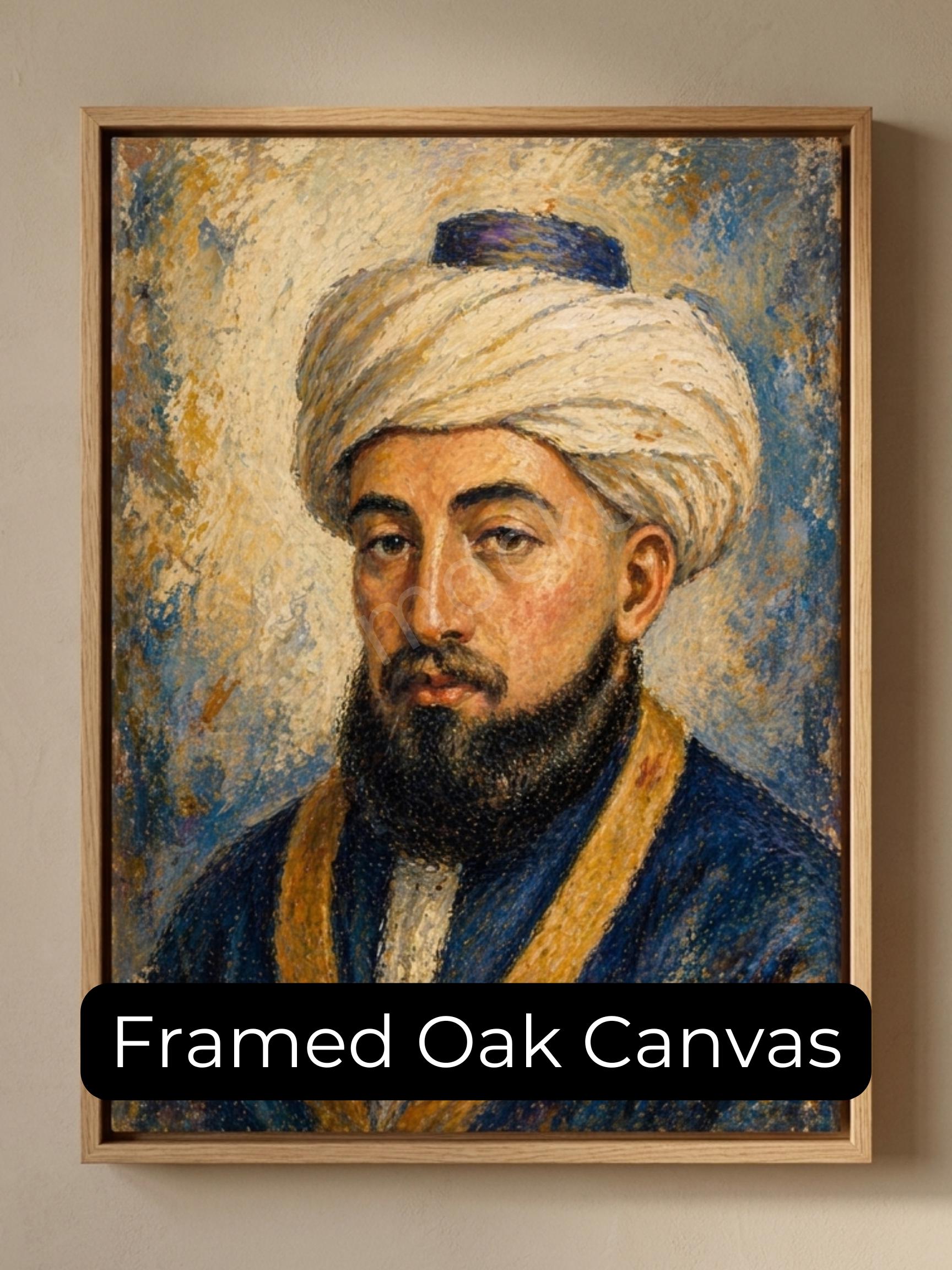 Rambam Rebbe Painting – Jewish Wall Art | Maimonides Artwork | Jewish Rabbi Portrait