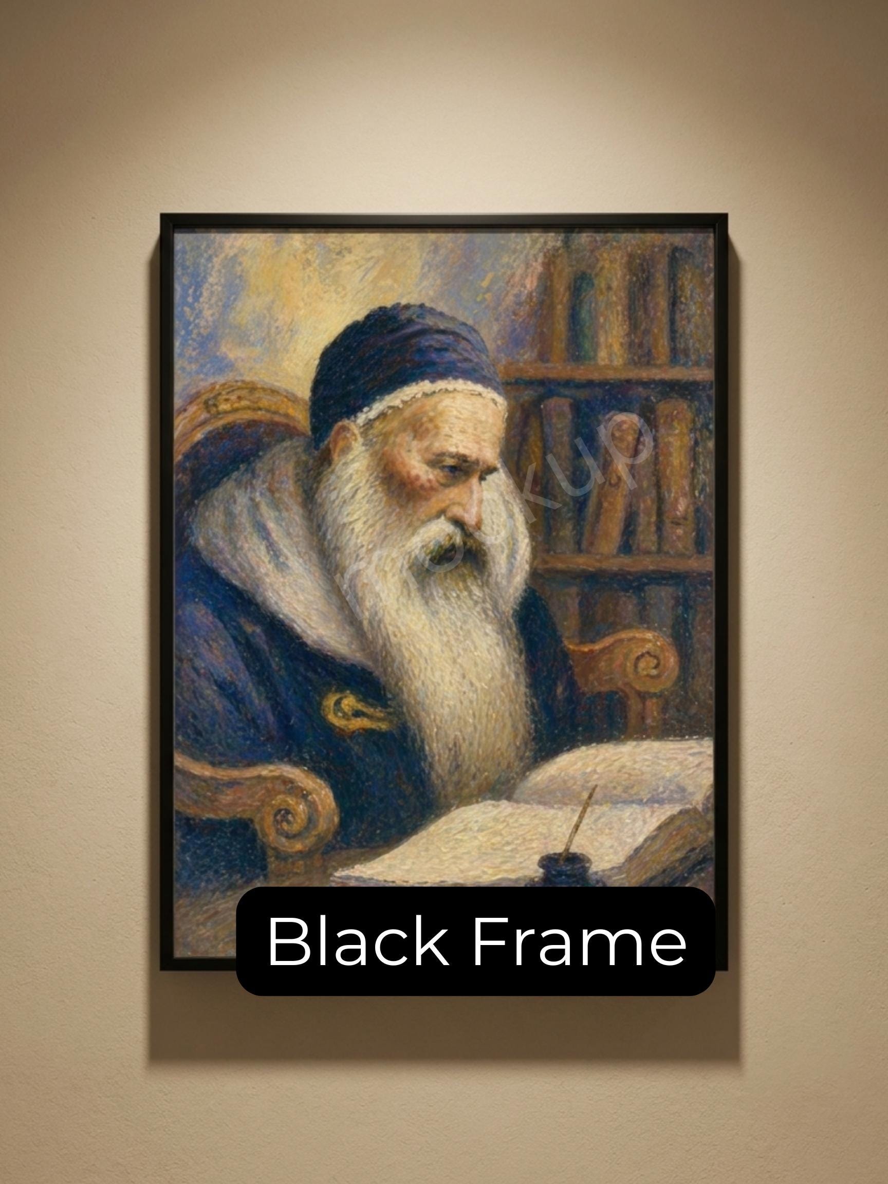 Ramban Painting – Jewish Wall Art | Nachmanides Portrait | Torah Scholar Artwork
