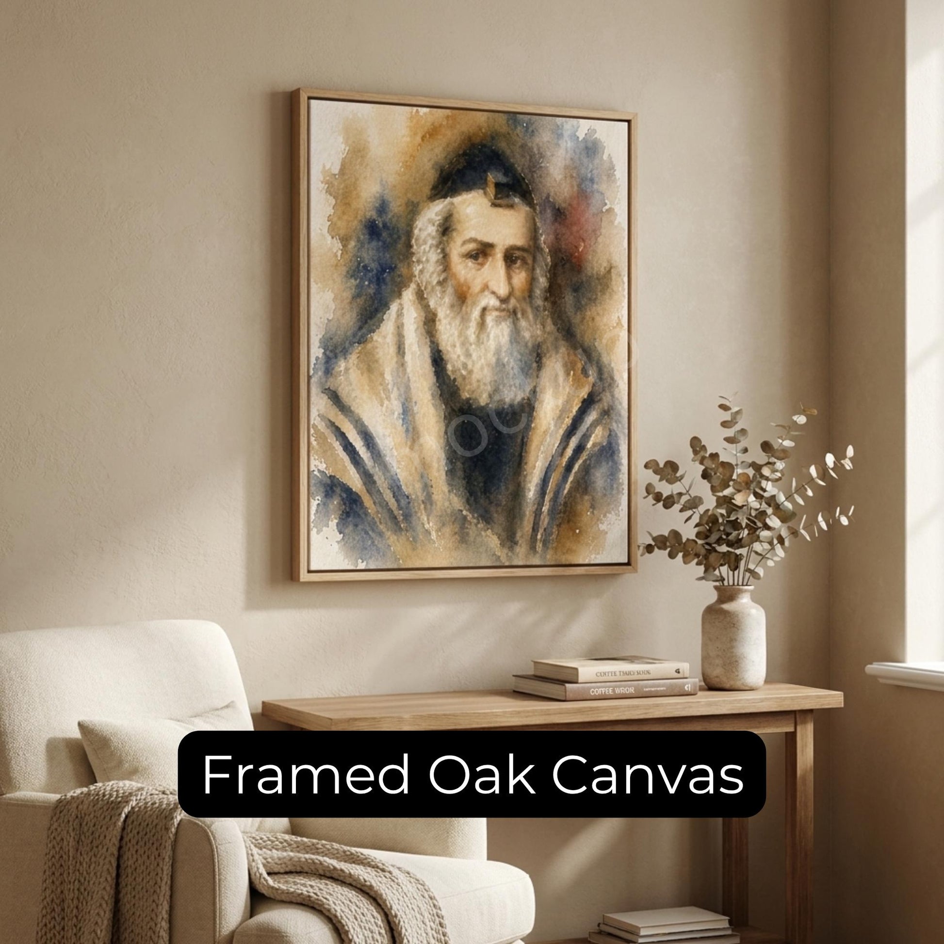 Vilna Gaon Painting – Jewish Wall Art | Gra Portrait | Torah Scholar Artwork