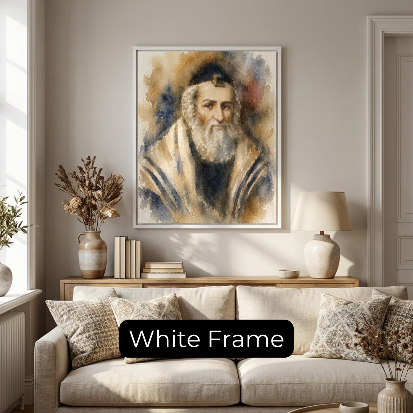 Vilna Gaon Painting – Jewish Wall Art | Gra Portrait | Torah Scholar Artwork