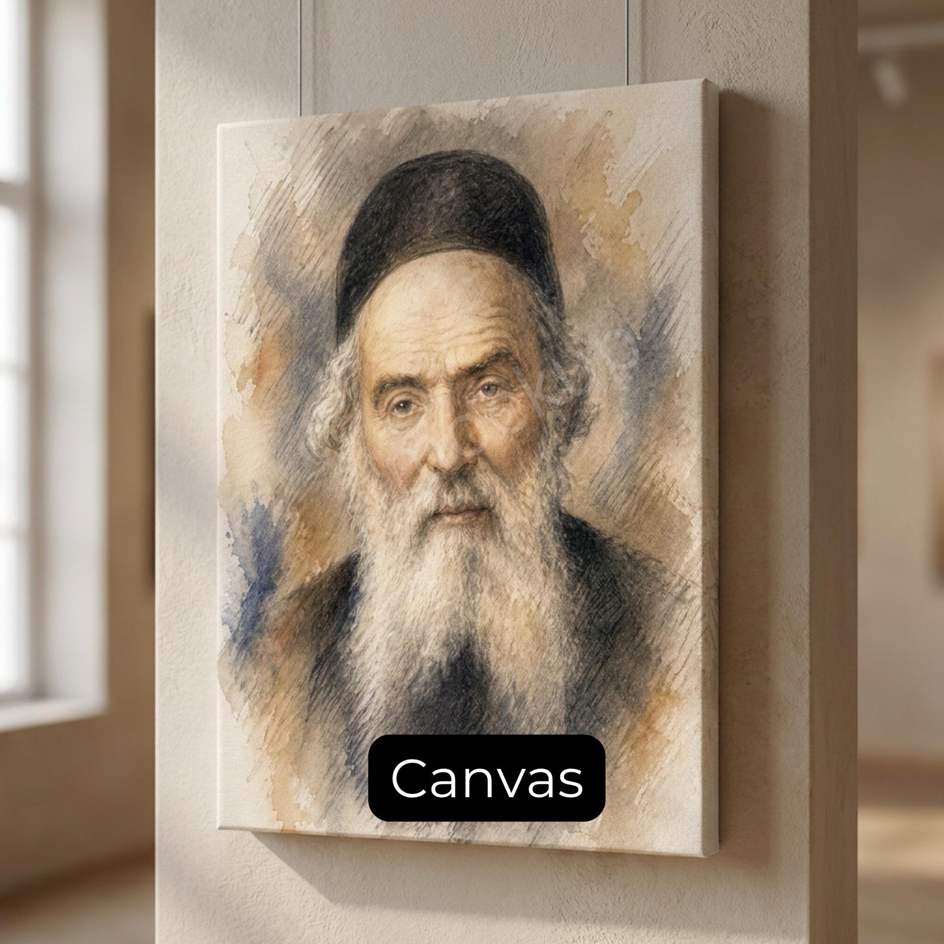 Chofetz Chaim Painting – Jewish Wall Art | Rabbi Portrait | Torah Scholar Artwork