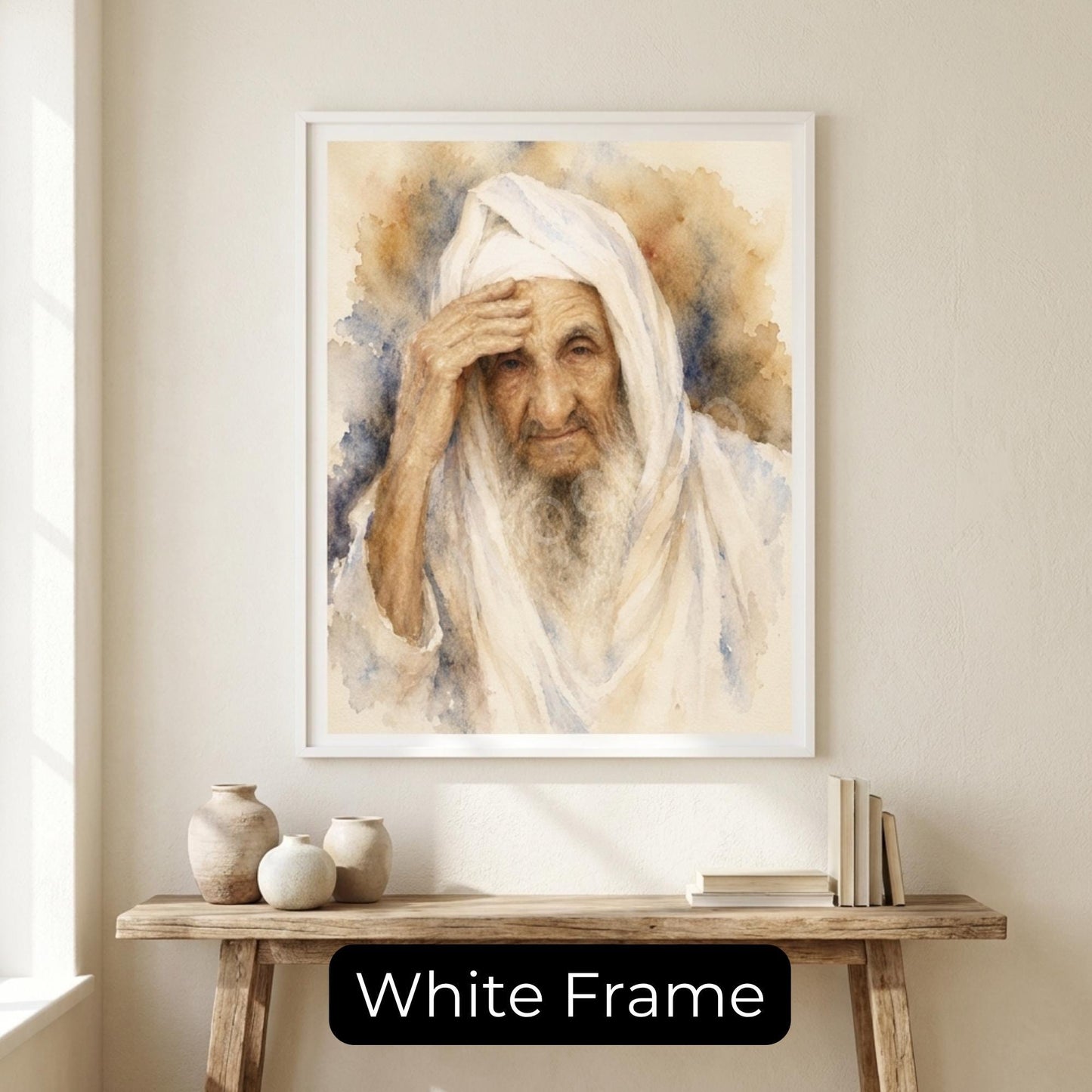 Baba Sali Painting – Jewish Wall Art | Gra Portrait | Torah Scholar Artwork