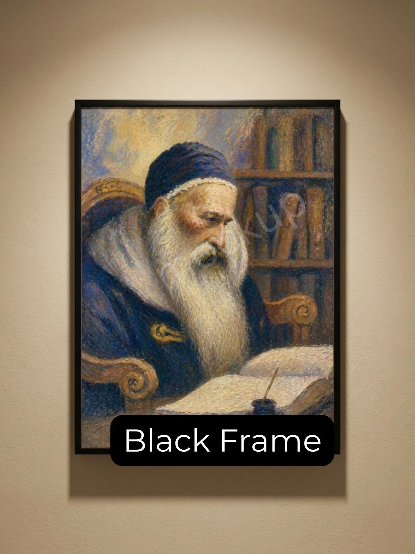 Ramban Painting – Jewish Wall Art | Nachmanides Portrait | Torah Scholar Artwork
