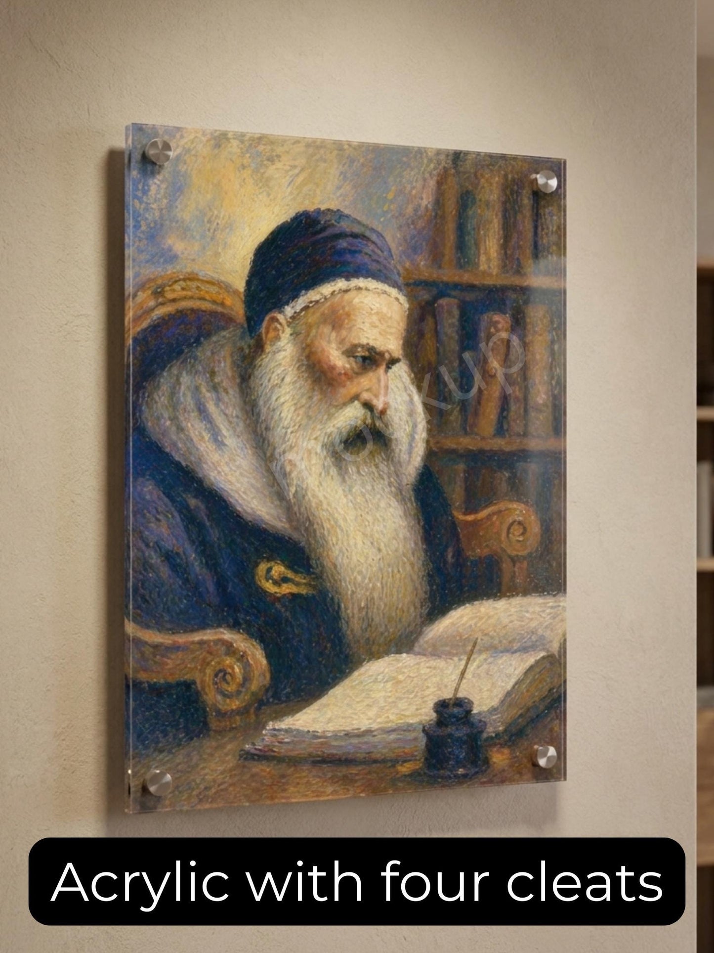 Ramban Painting – Jewish Wall Art | Nachmanides Portrait | Torah Scholar Artwork