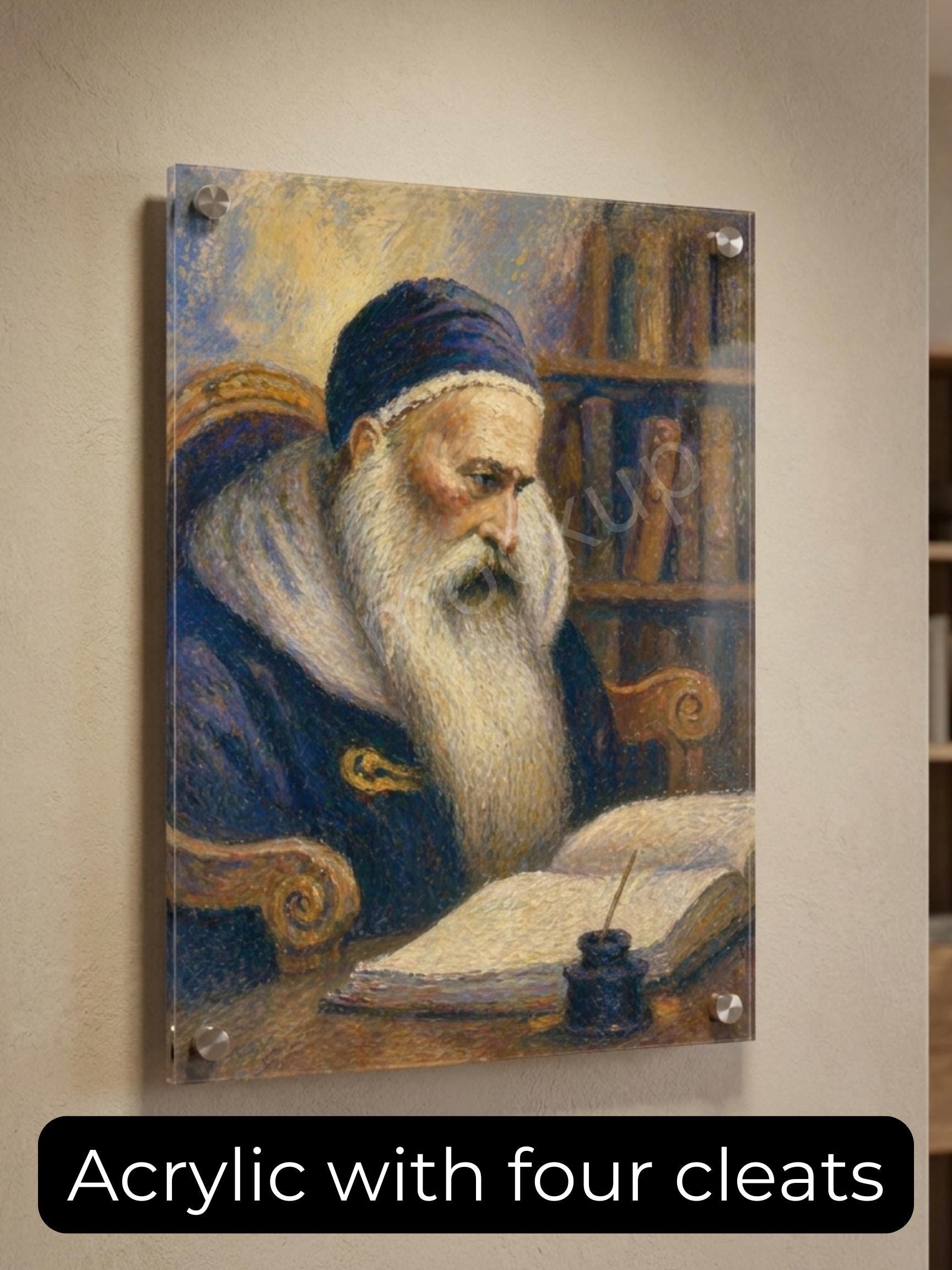 Ramban Painting – Jewish Wall Art | Nachmanides Portrait | Torah Scholar Artwork