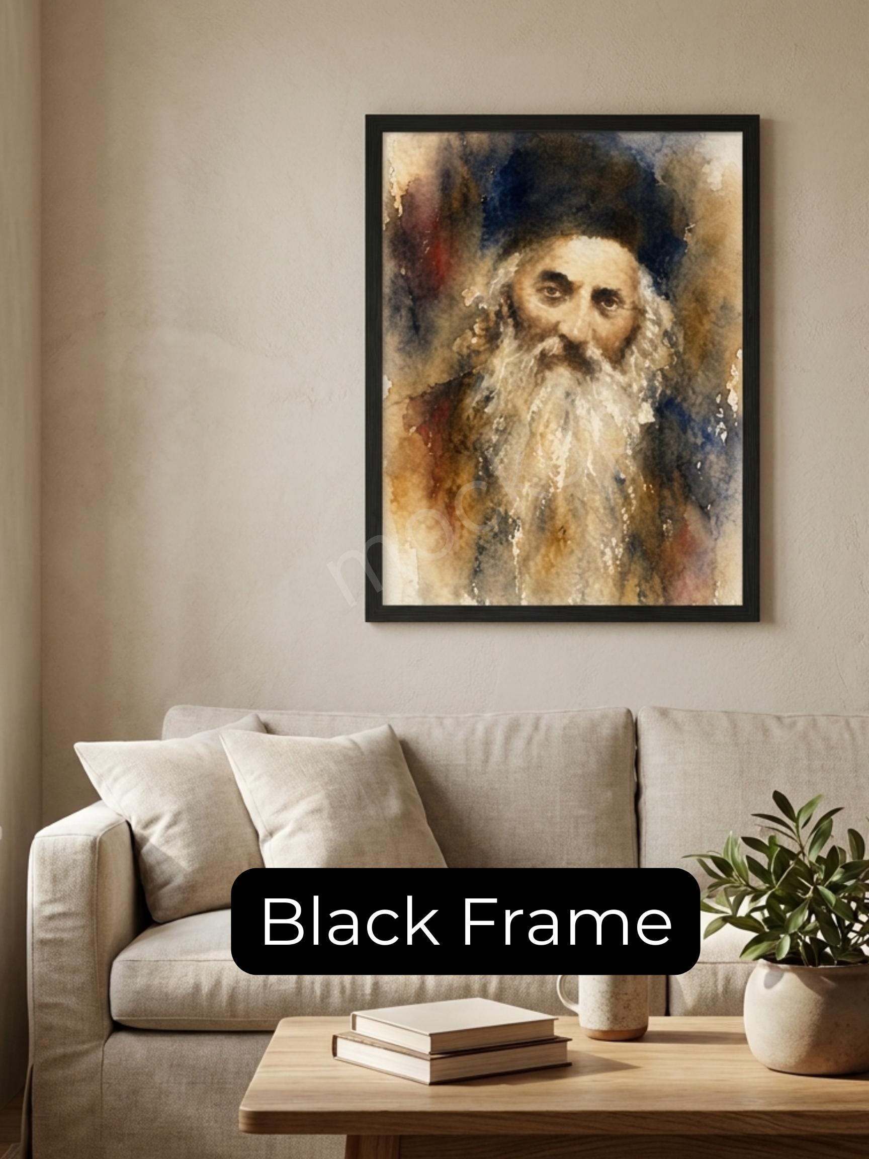 Baal Shem Tov Painting – Jewish Wall Art | Chassidic Rebbe Portrait | Spiritual Judaica Art
