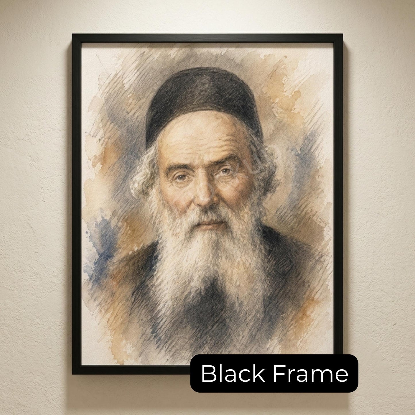 Chofetz Chaim Painting – Jewish Wall Art | Rabbi Portrait | Torah Scholar Artwork