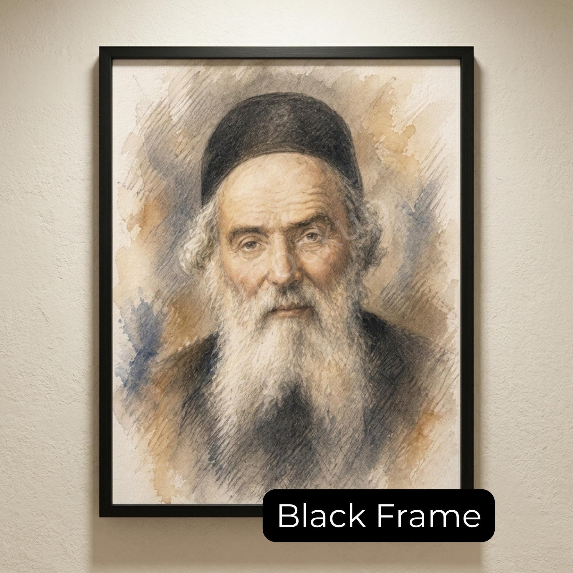 Chofetz Chaim Painting – Jewish Wall Art | Rabbi Portrait | Torah Scholar Artwork