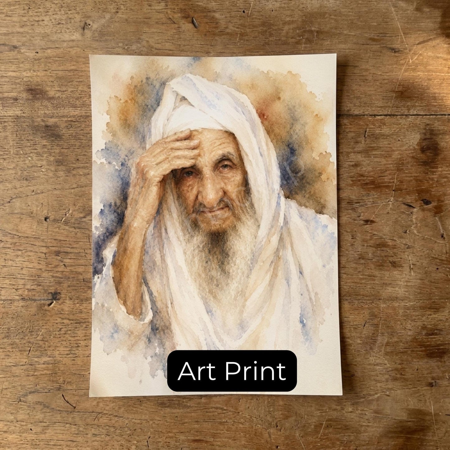 Baba Sali Painting – Jewish Wall Art | Gra Portrait | Torah Scholar Artwork