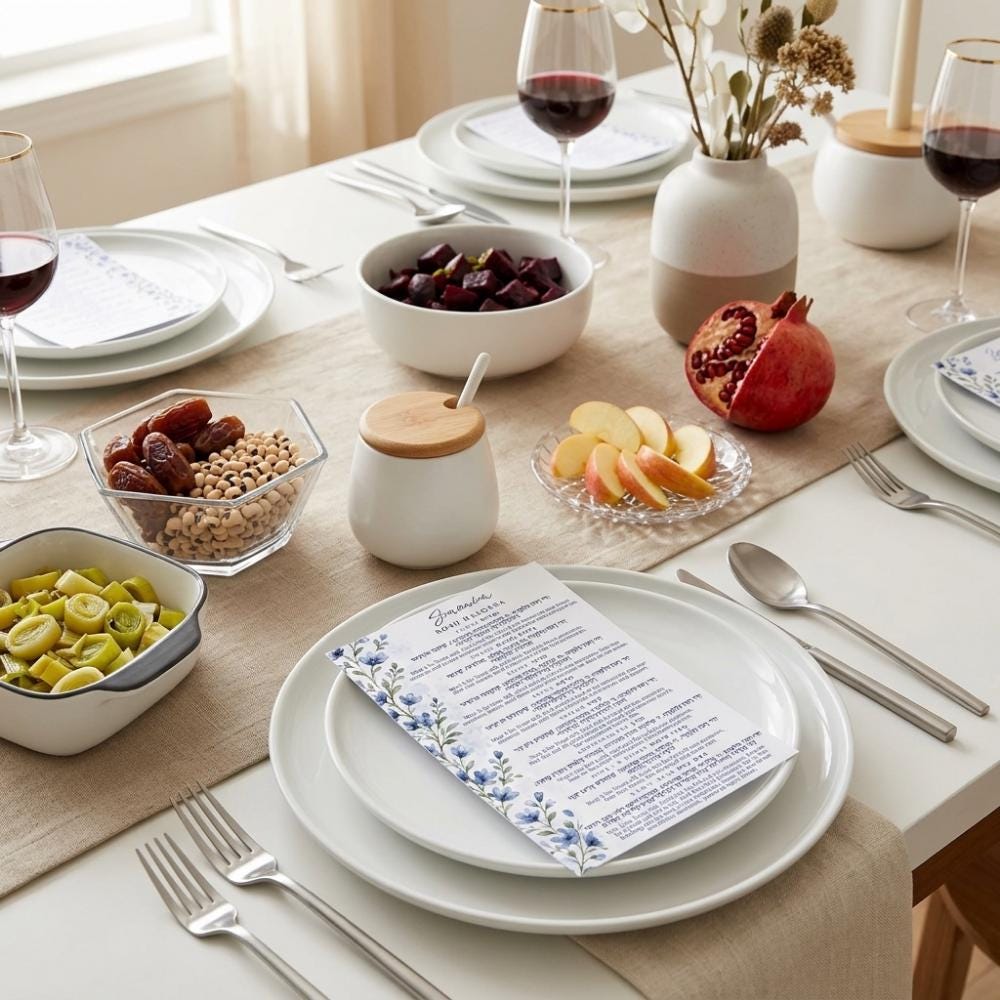Blue Floral Rosh Hashana Cards
